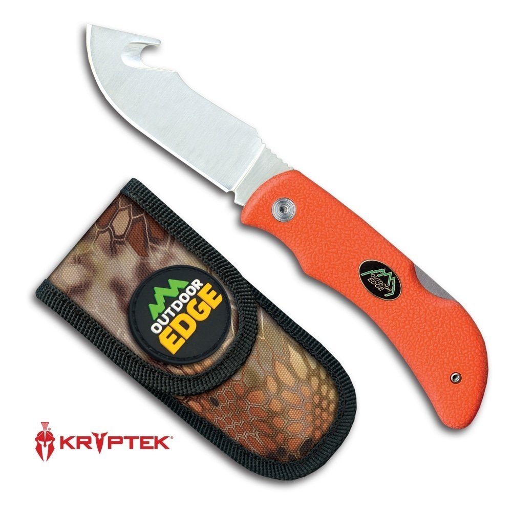 Outdoor Edge Grip Hook Pocket Knife Blaze Orange 8.1cm