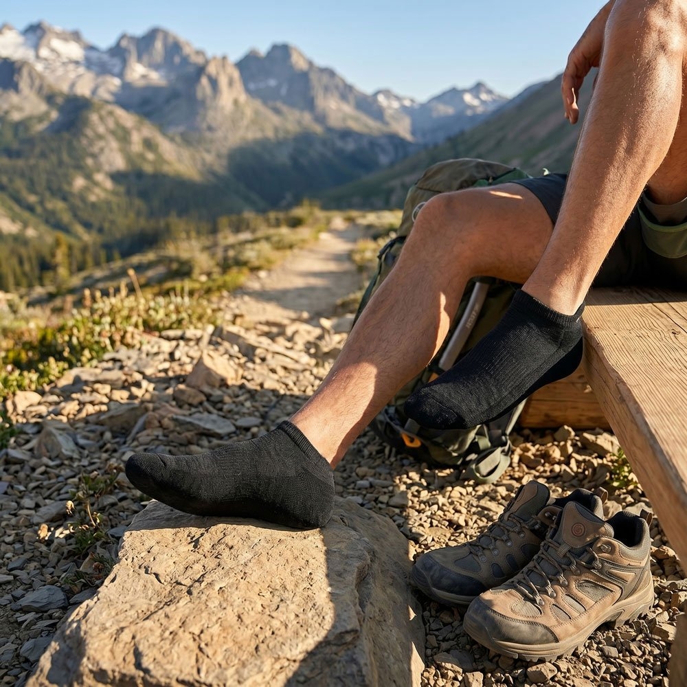 Black Shag Merino Ankle Socks