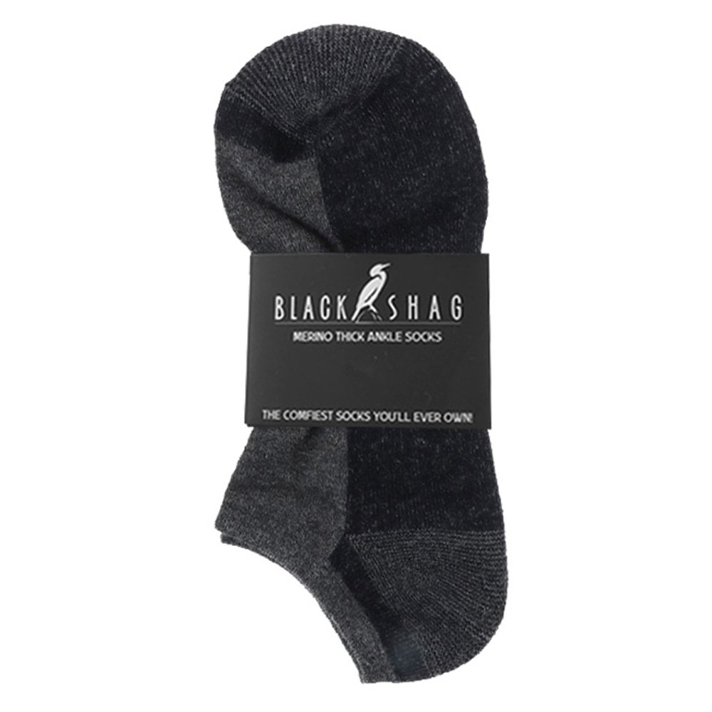 Black Shag Merino Ankle Socks