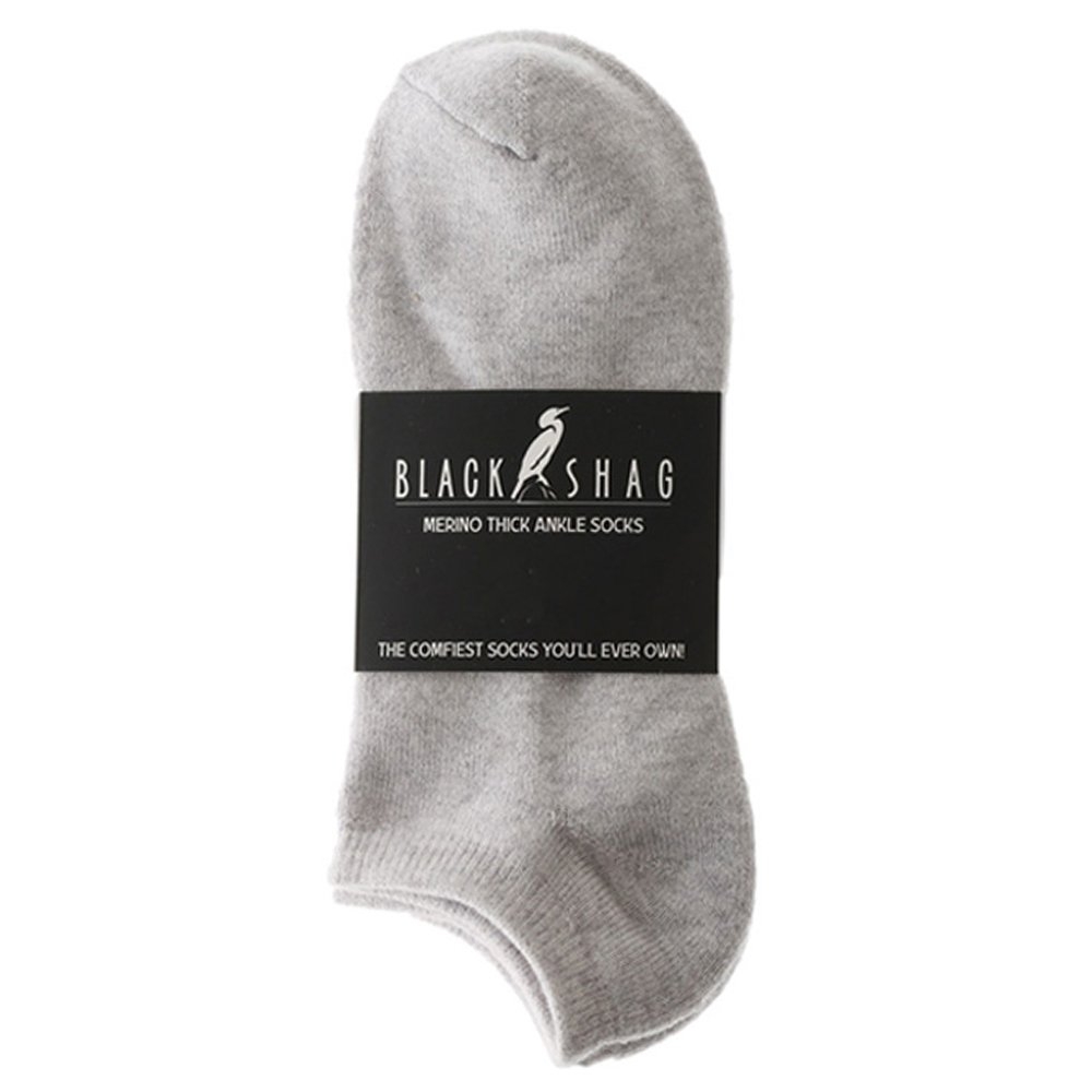 Black Shag Merino Ankle Socks