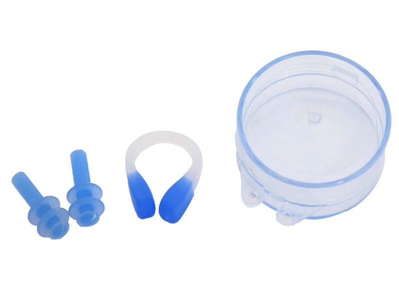 Aropec Silicone Ear Plugs and Nose Clip Set Blue