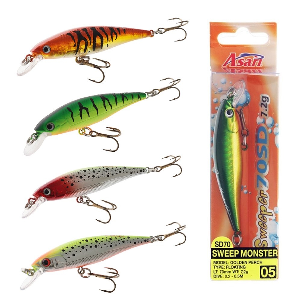 Asari Sweeper SD Shad Crank Bait Lure 70mm