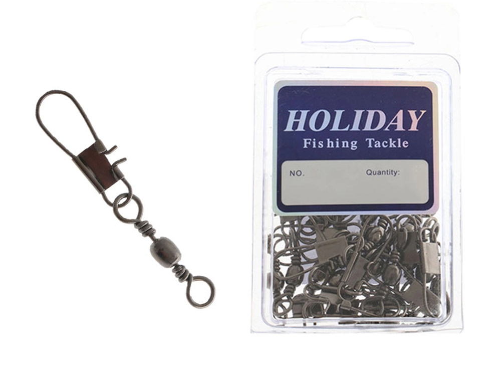 Holiday Barrel Swivel with Interlock Snaps and High Tension Strength Holiday Barrel Swivel with Interlock Snaps and High Tension Strength