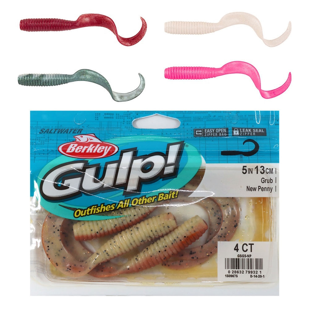 Berkley Gulp Grub Soft Bait 5in/13cm Qty 4
