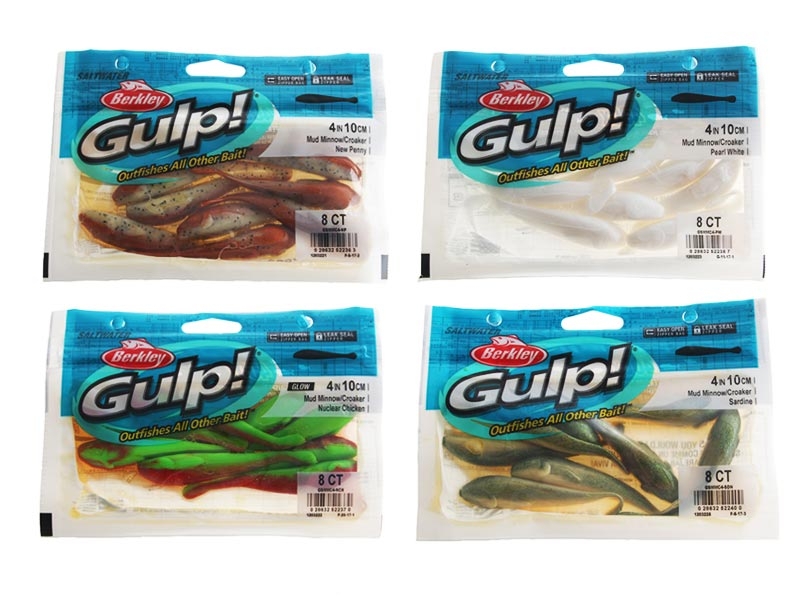 Berkley Gulp Mud Minnow Soft Bait 10cm Qty 8