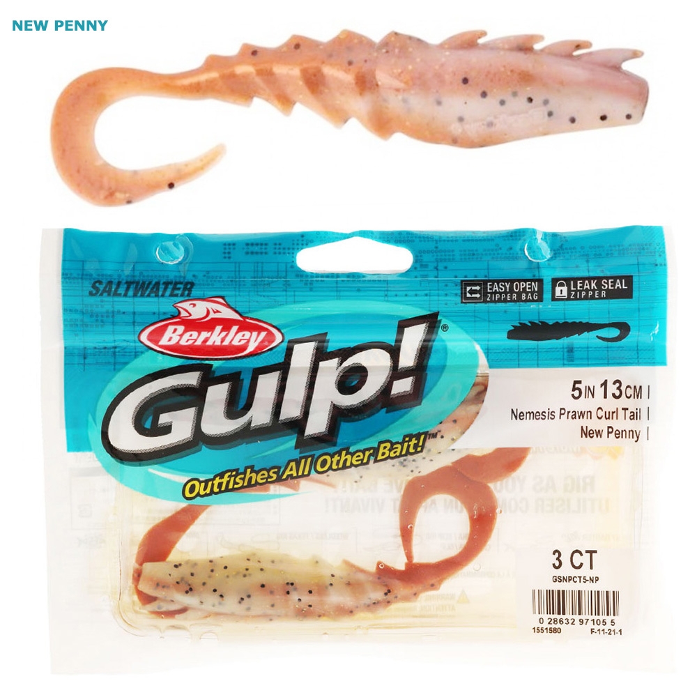 Berkley Gulp Nemesis Prawn Curl Tail Soft Bait 12.5cm Qty 3