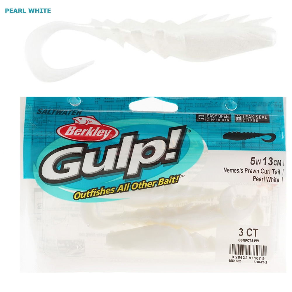 Berkley Gulp Nemesis Prawn Curl Tail Soft Bait 12.5cm Qty 3