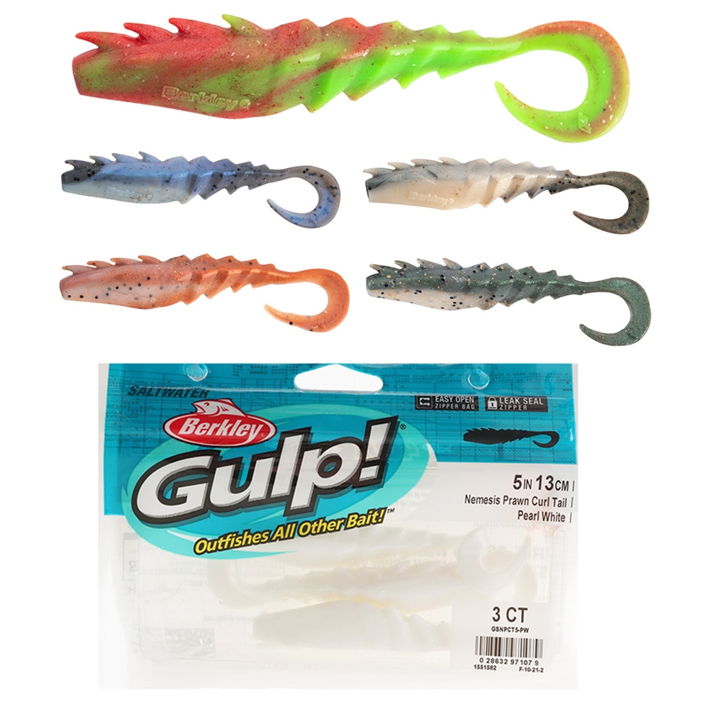 Berkley Gulp Nemesis Prawn Curl Tail Soft Bait 12.5cm Qty 3