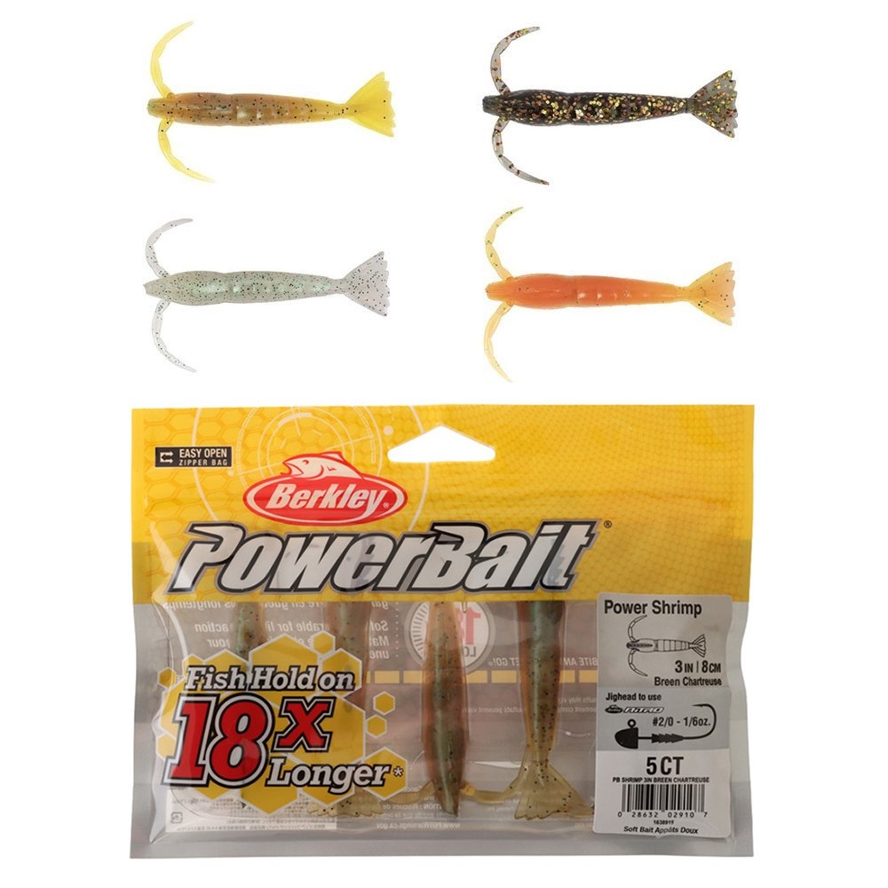 Berkley PowerBait Original Shrimp Soft Bait 3in / 8cm Qty 5