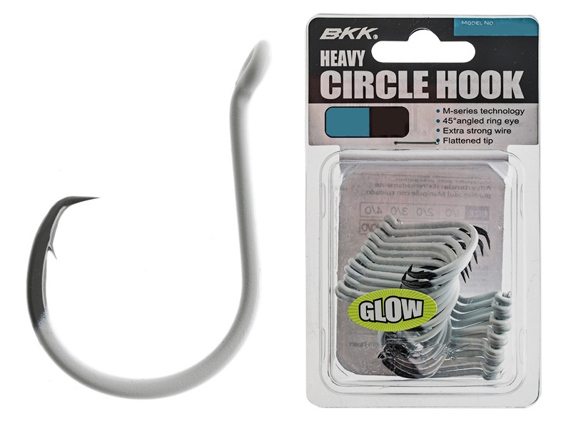 BKK Heavy Circle Hooks Glow Bulk Pack 7/0 Qty 25
