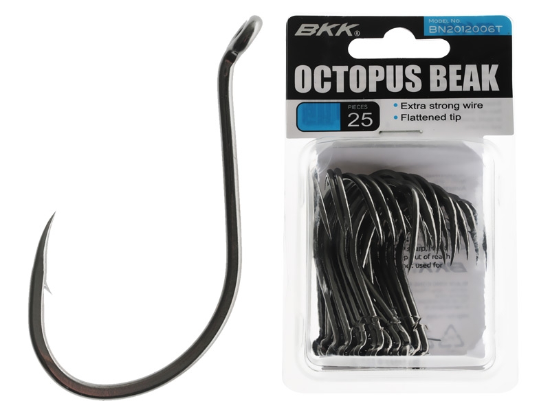 BKK Octopus Beak Hooks Black Nickel Bulk Pack Qty 25