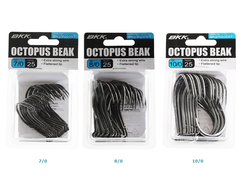 BKK Octopus Beak Hooks Black Nickel Bulk Pack Qty 25