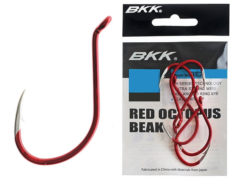BKK Octopus Beak Hooks Red 8/0 Qty 5