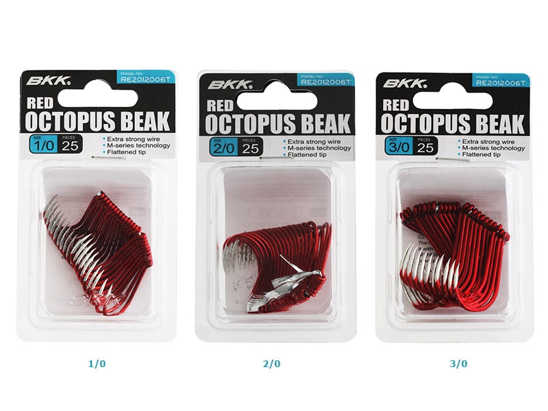BKK Octopus Beak Hooks Red Bulk Pack Qty 25