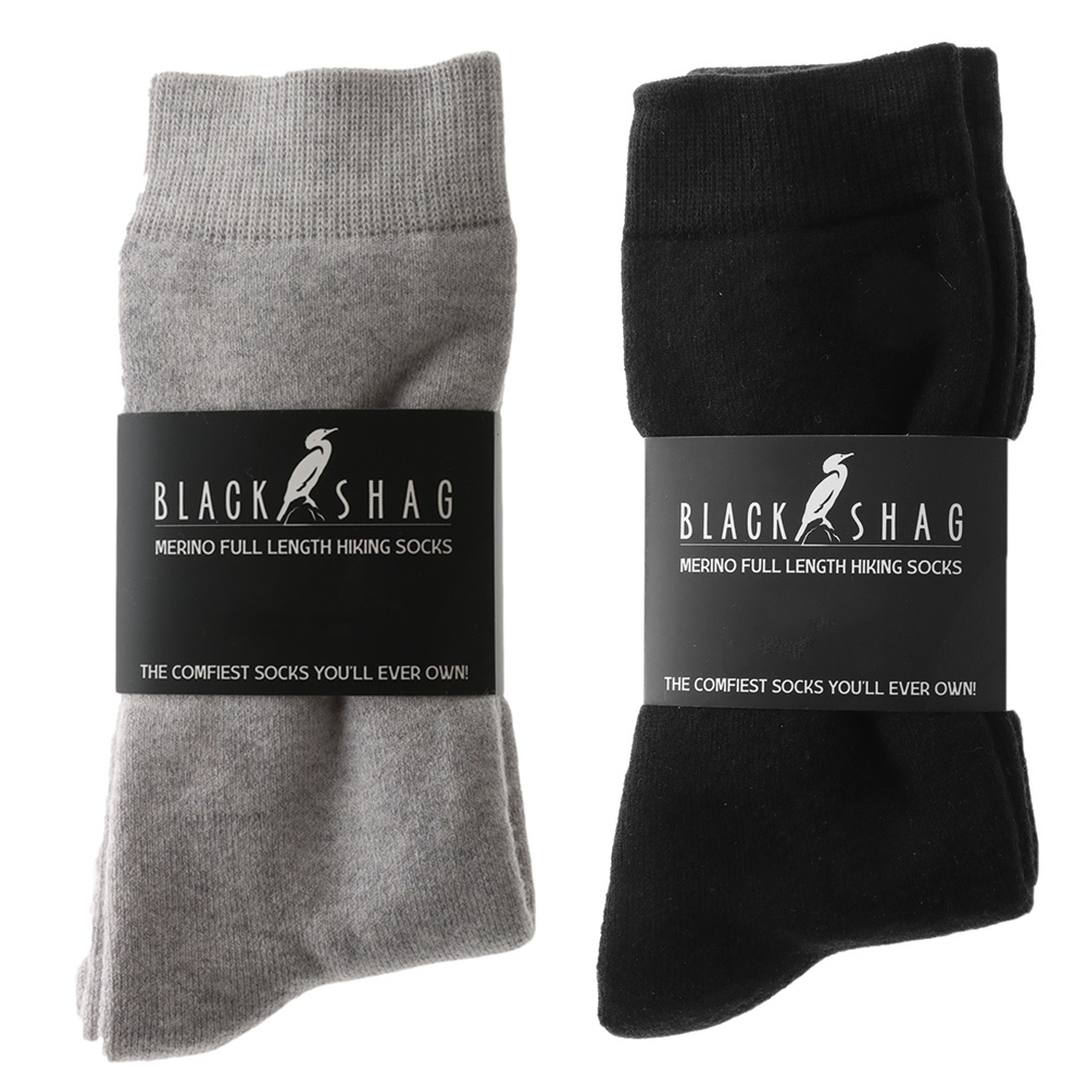 Black Shag Merino Full Hiking Socks
