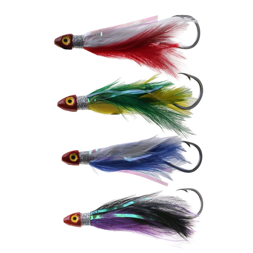 Black Magic Saltwater Chicken Feathered Game Lure 85mm Double Hook Black Magic Saltwater Chicken Feathered Game Lure 85mm Double Hook