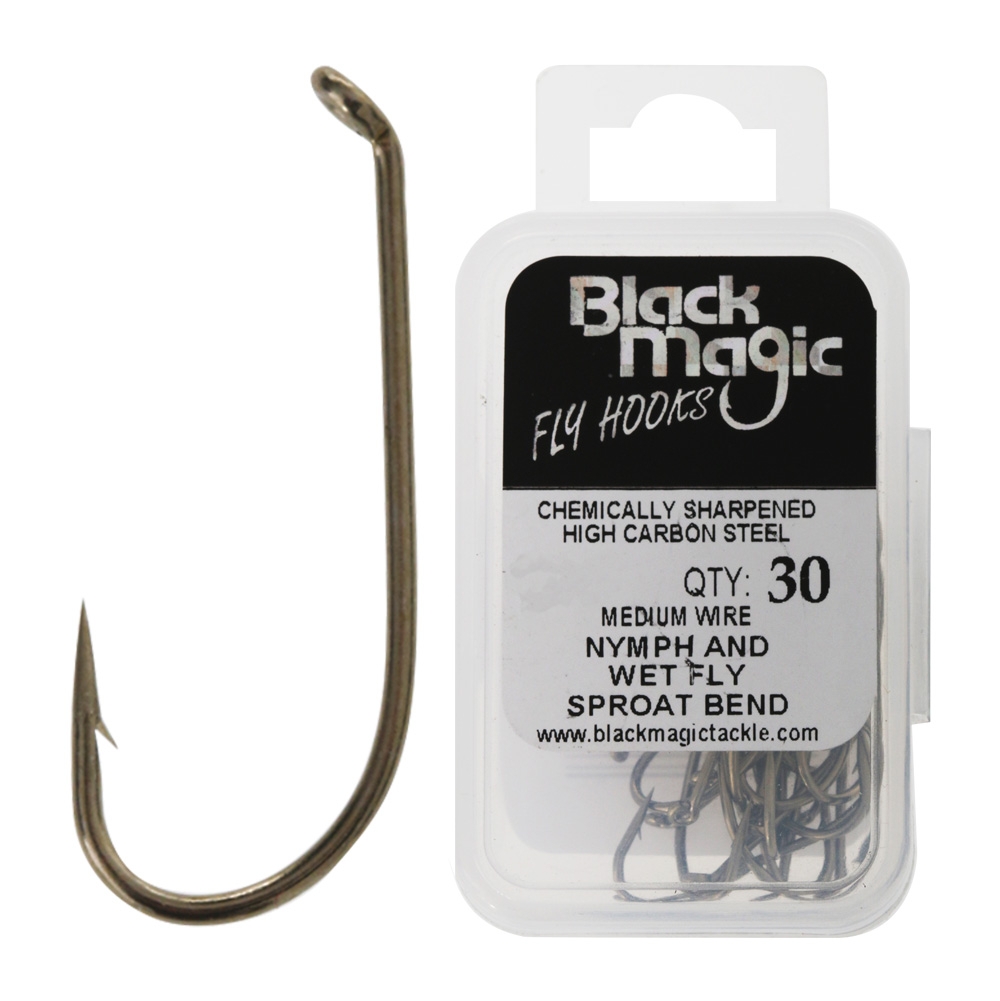 Black Magic Fly Hooks Size 16 Qty 30