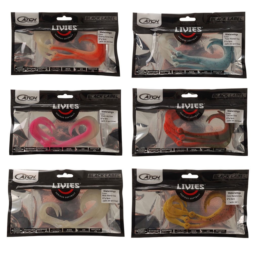 Catch Black Label Livies Water Wings Soft Lure Tentacles Qty 3