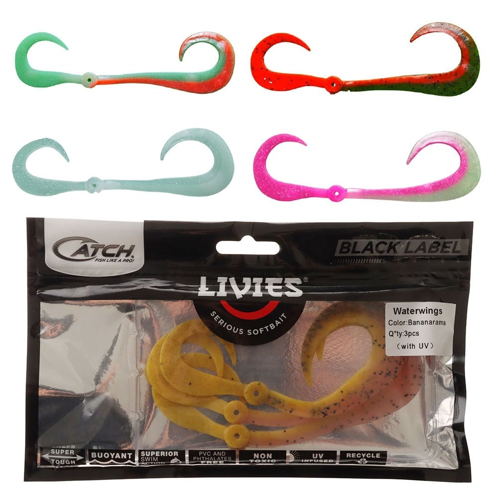 Catch Black Label Livies Water Wings Soft Lure Tentacles Qty 3