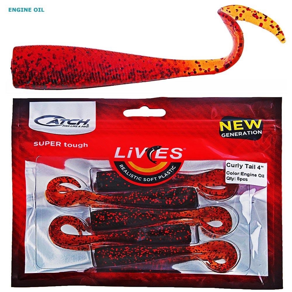Catch Livies Soft Bait Curly Tail 10cm Qty 5