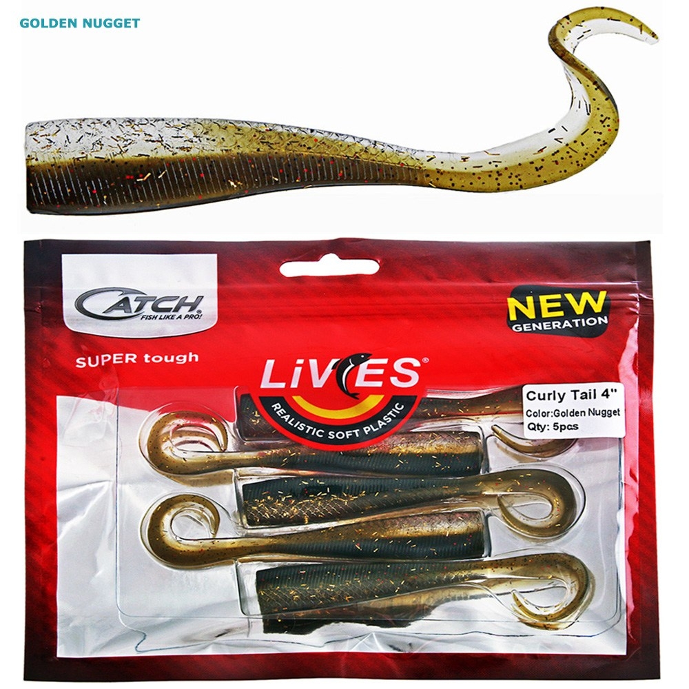 Catch Livies Soft Bait Curly Tail 10cm Qty 5
