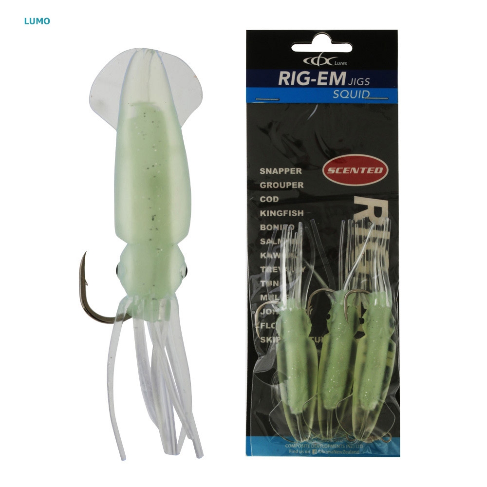 CDX Rig-Em Squid Flasher Rig 13cm Qty 3