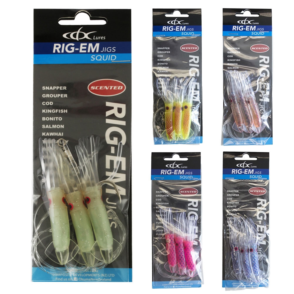 CDX Rig-Em Squid Flasher Rig 9cm Qty 3