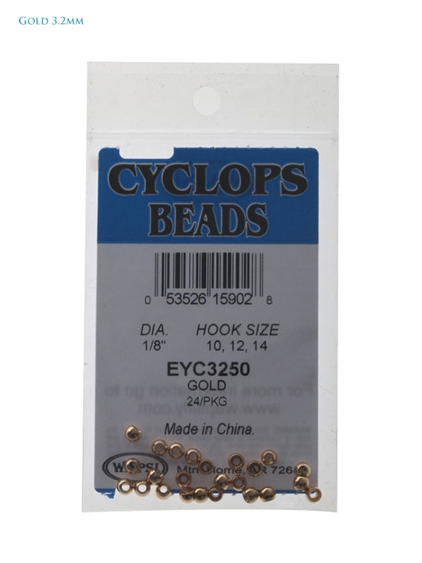 Cyclops Brass Beads for Fly Tying 3.2mm Qty 24