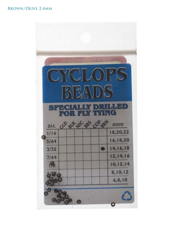 Cyclops Brass Beads for Fly Tying 3/32in Qty 24