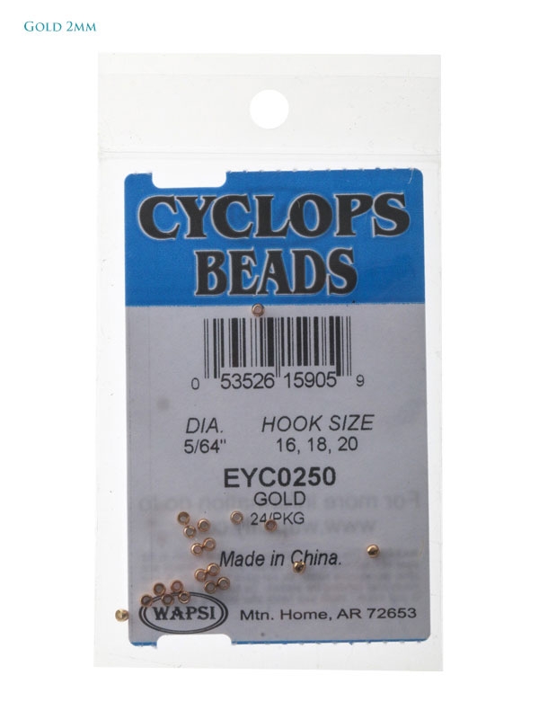 Cyclops Brass Beads for Fly Tying 5/64in 2mm