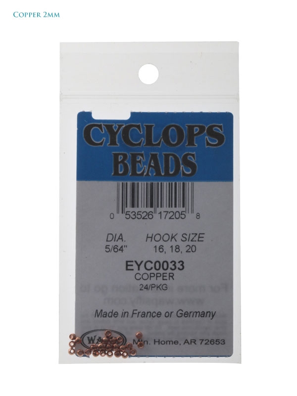 Cyclops Brass Beads for Fly Tying 5/64in 2mm