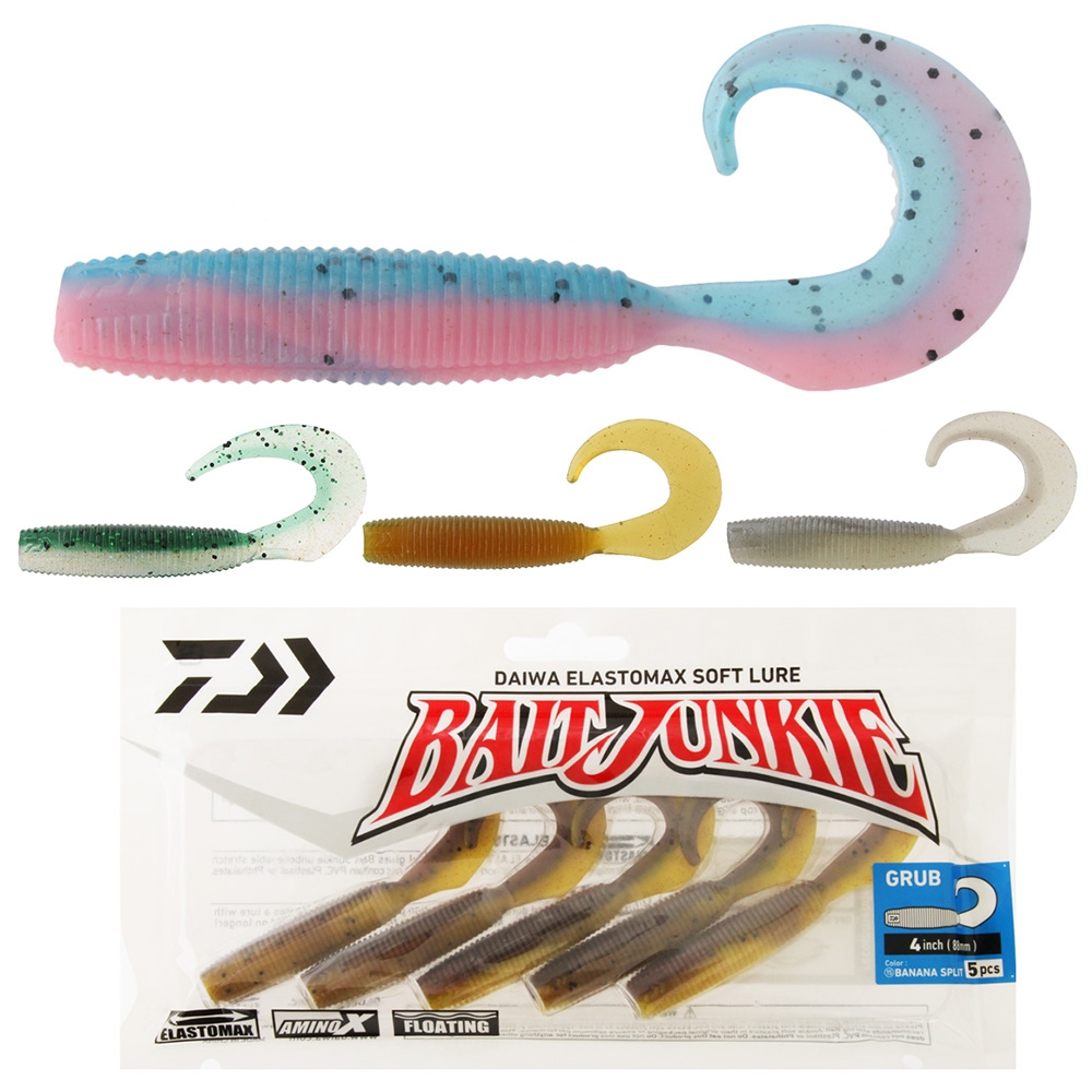 Daiwa BaitJunkie Grub Soft Bait 4in/8.8cm Qty 5