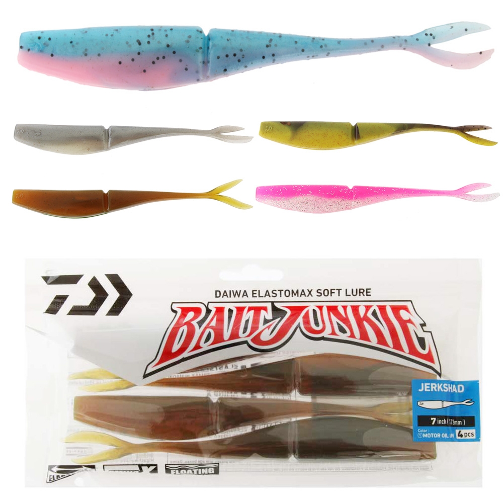 Daiwa BaitJunkie Jerkshad Soft Bait 7in/17.2cm Qty 4