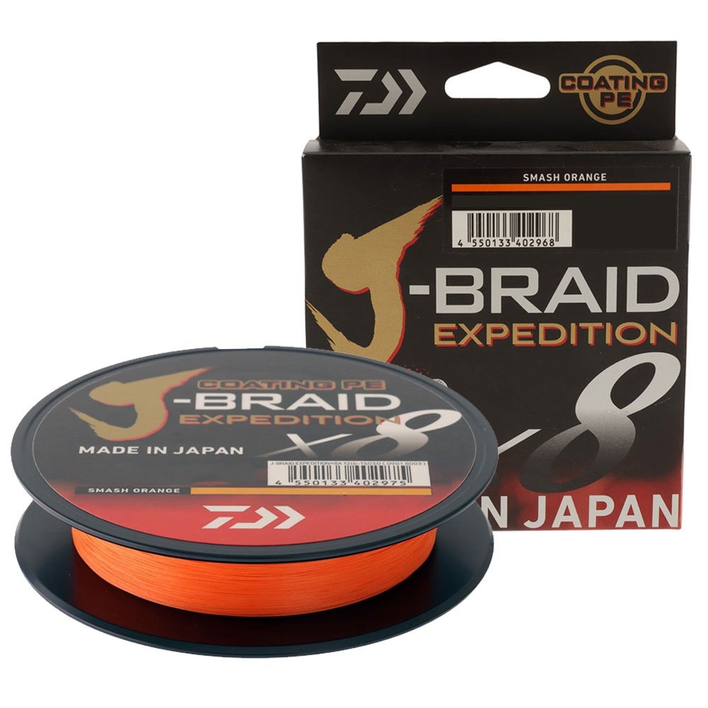 Daiwa X8 J-Braid Expedition Smash Orange 150m