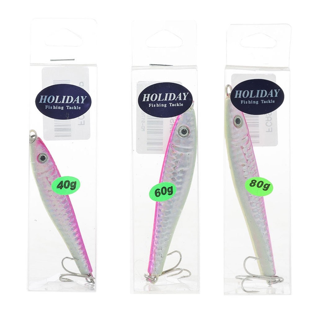 Holiday Metal Fish Casting Lure Pink Silver