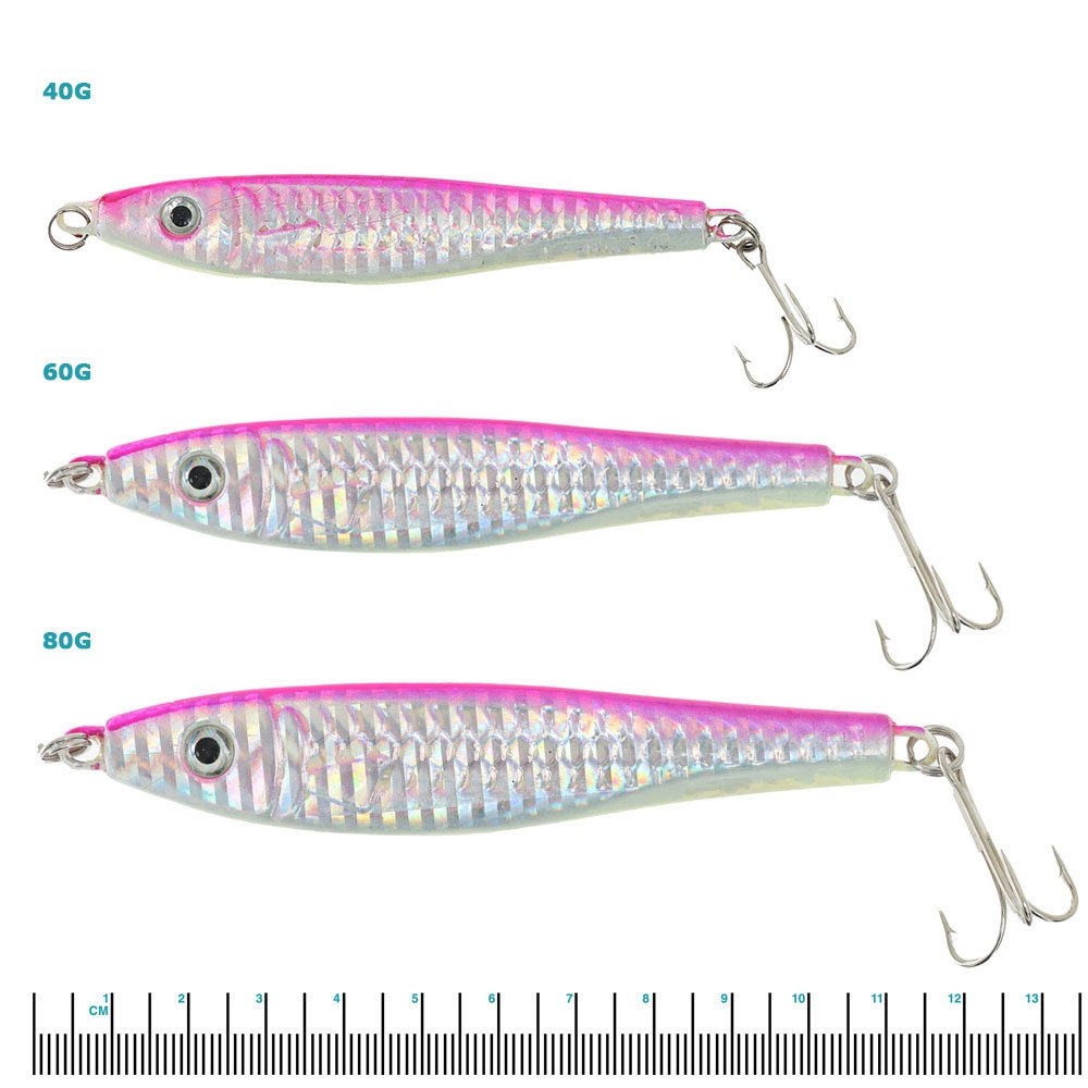 Holiday Metal Fish Casting Lure Pink Silver