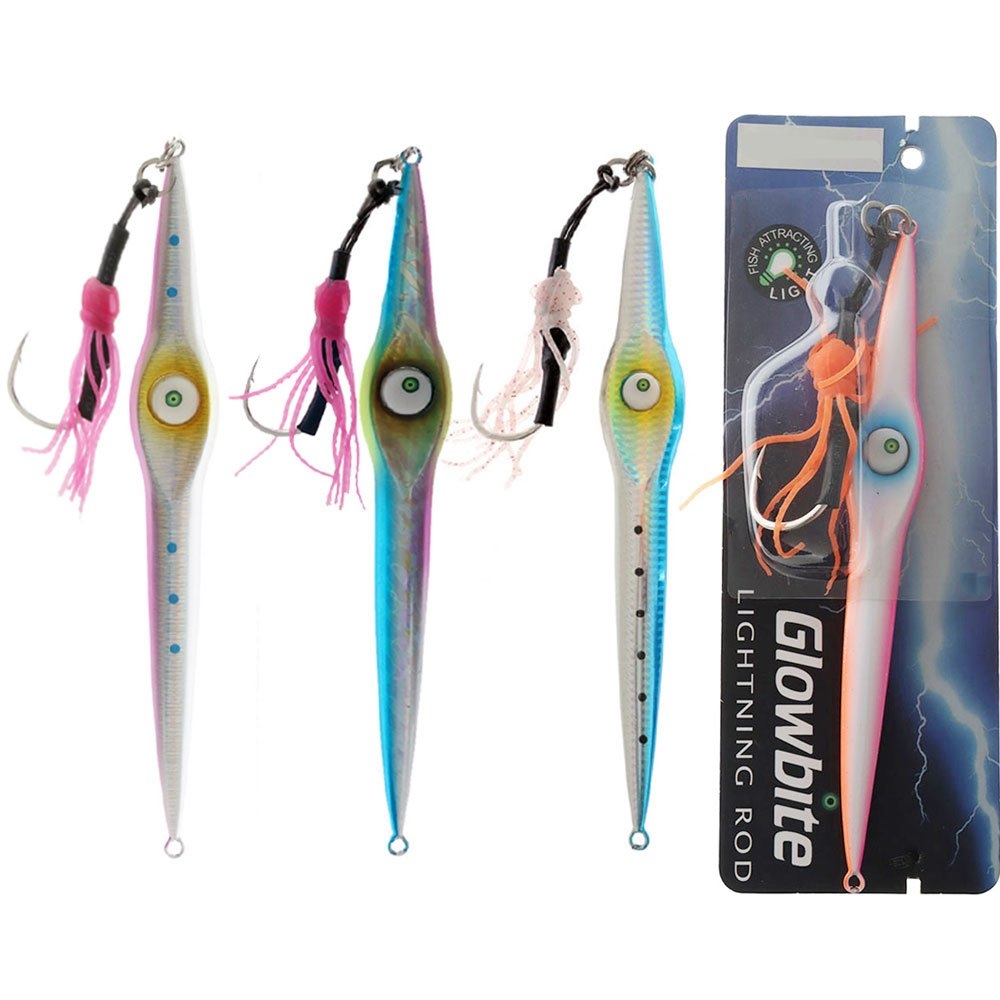 Glowbite Lightning Rod Mechanical Jig with Squid Skirt 400g