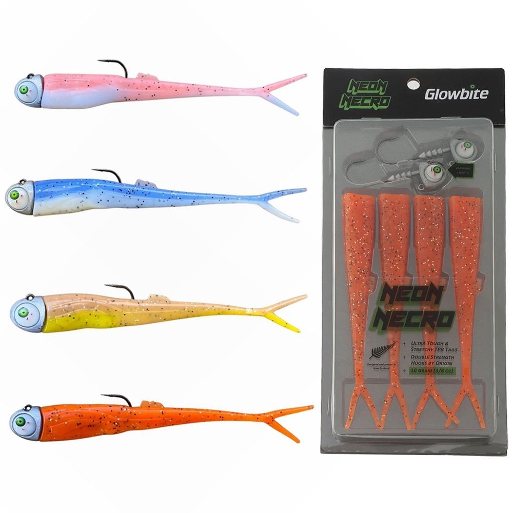 Glowbite Neon Necro Flashing Soft Bait 6in