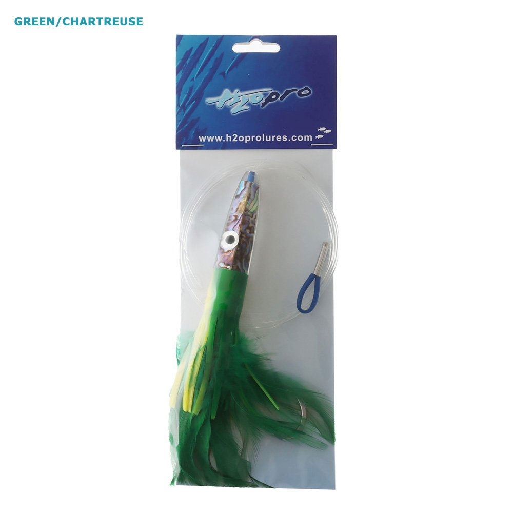 H2O Pro Mean Machine Abalone Feather Albacore Tuna Lure 17cm - Rigged