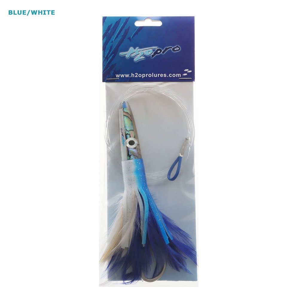 H2O Pro Mean Machine Abalone Feather Albacore Tuna Lure 17cm - Rigged