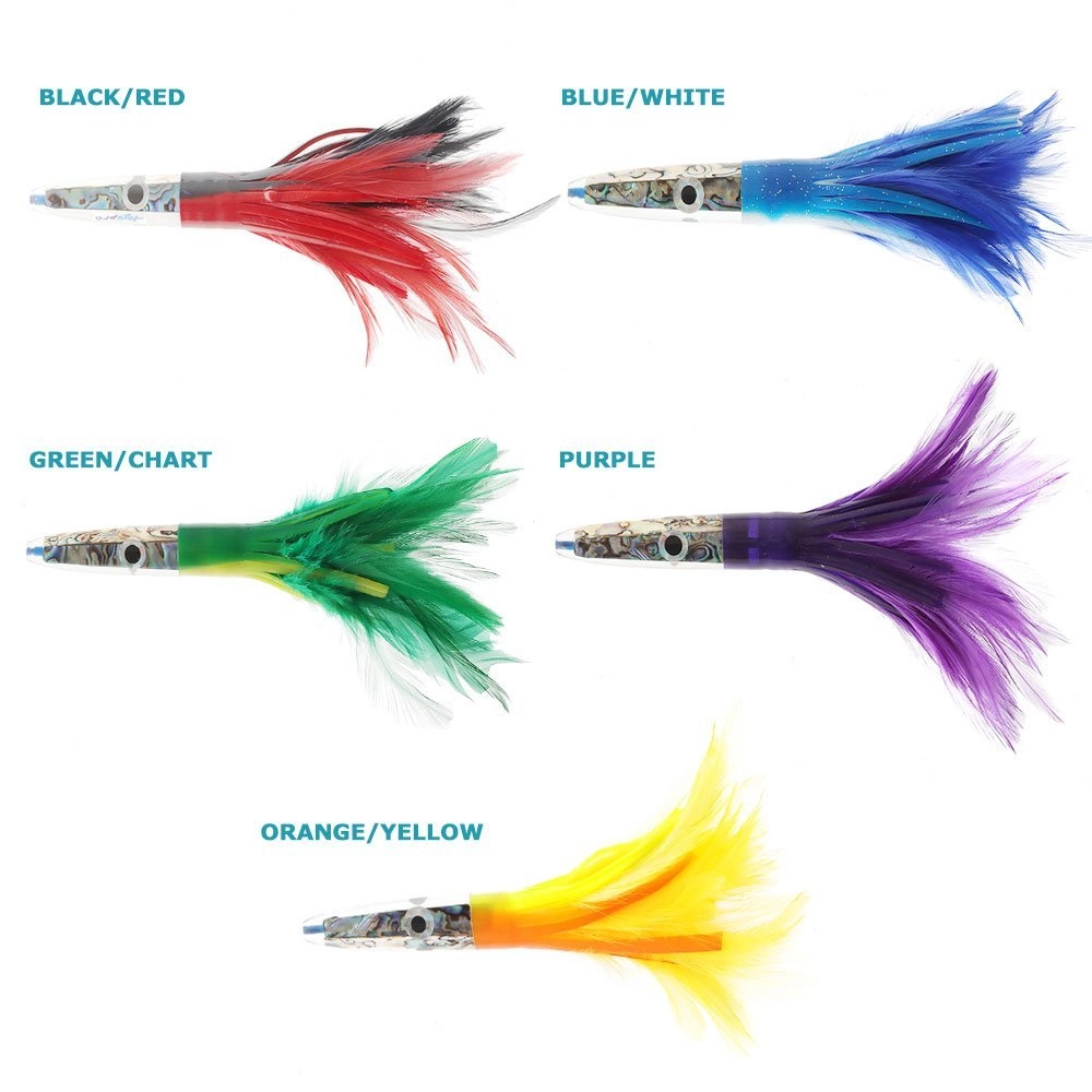 H2O Pro Mean Machine Abalone Feather Albacore Tuna Lure 17cm - Rigged H2O Pro Mean Machine Abalone Feather Albacore Tuna Lure 17cm - Rigged