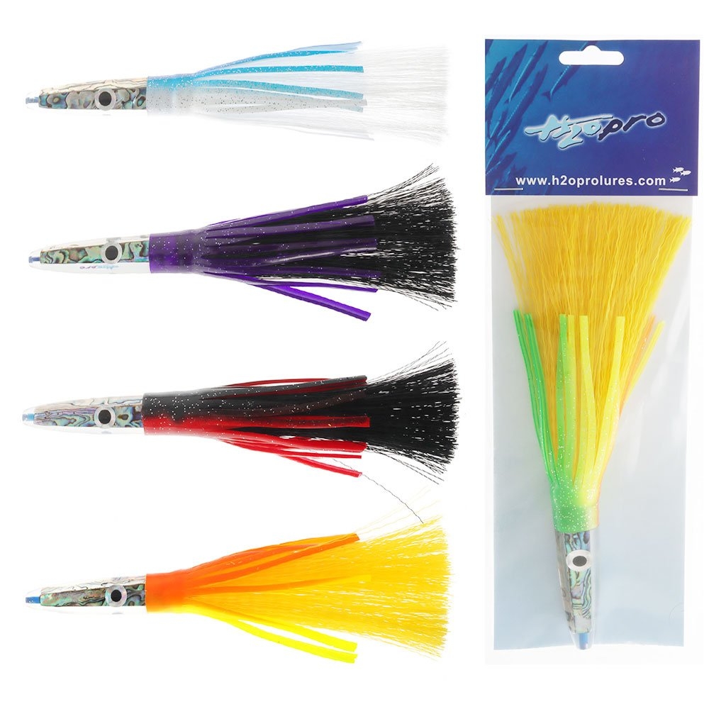 H2O Pro Mean Machine Abalone Grass Skirt Albacore Tuna Lure 200mm