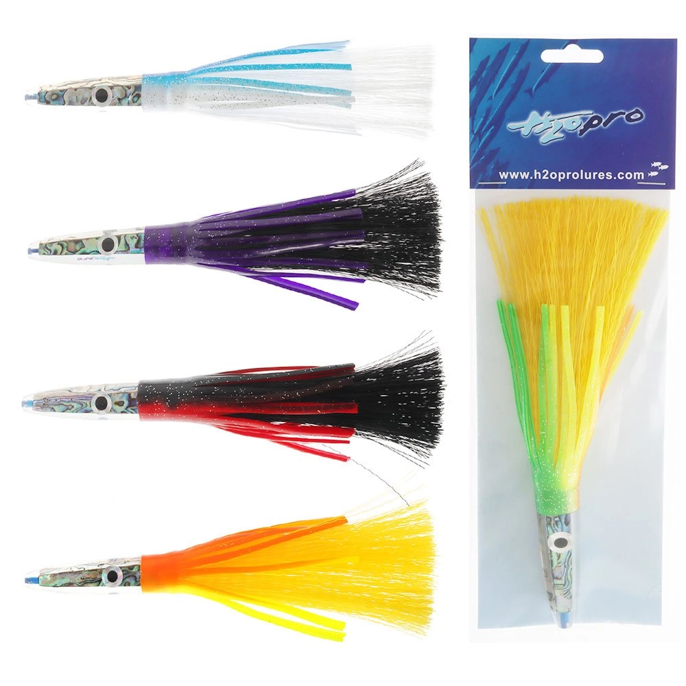 H2O Pro Mean Machine Abalone Grass Skirt Albacore Tuna Lure 200mm H2O Pro Mean Machine Abalone Grass Skirt Albacore Tuna Lure 200mm