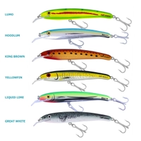Señuelo De Pesca Halco Laser Pro 160 - 16 Cm, 30 G, Cabeza Blanca Y Roja, Con Sonajero Y Flotante