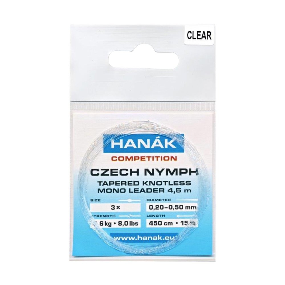 HANAK Competition Tapered Knotless Mono Czech Nymph Leader