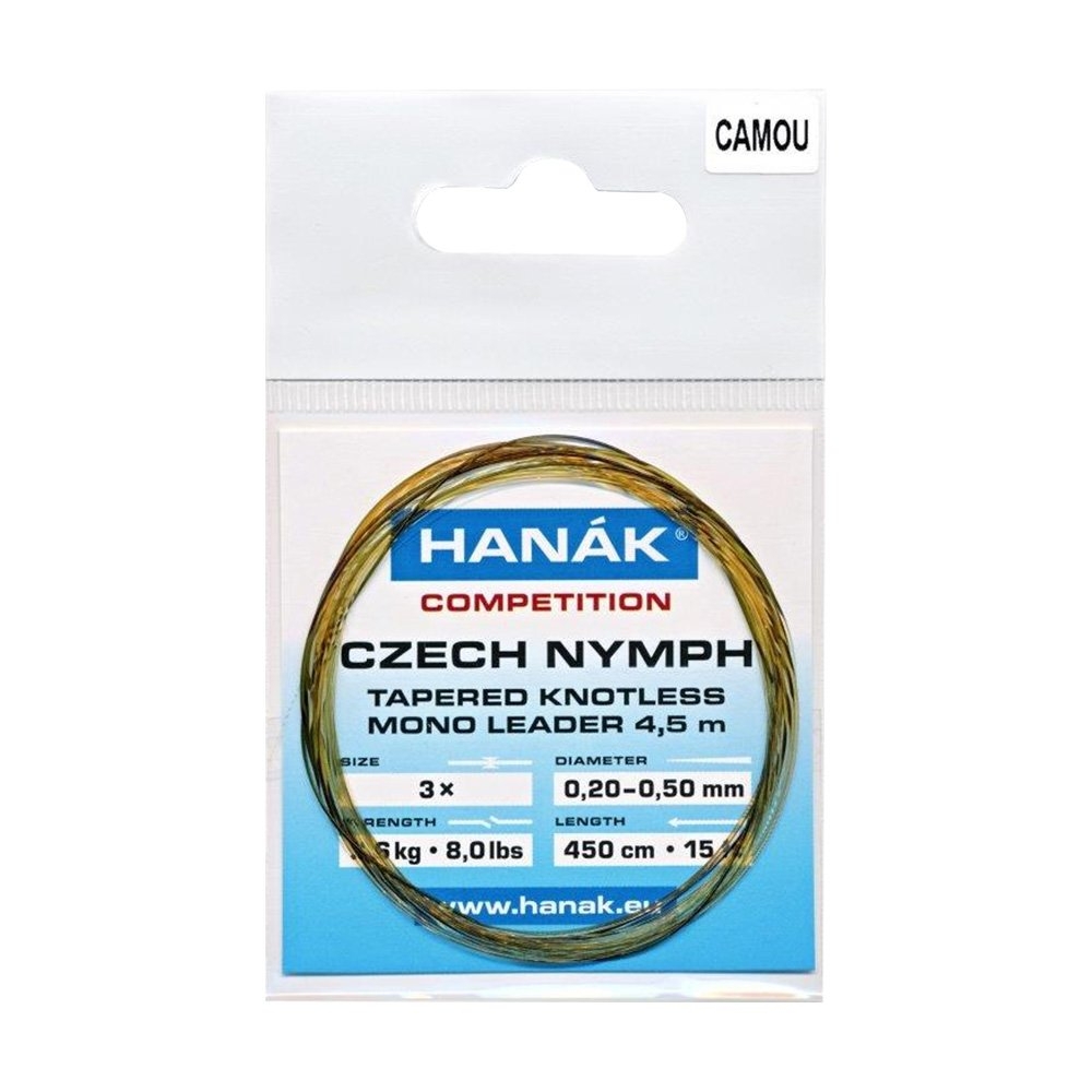 HANAK Competition Tapered Knotless Mono Czech Nymph Leader