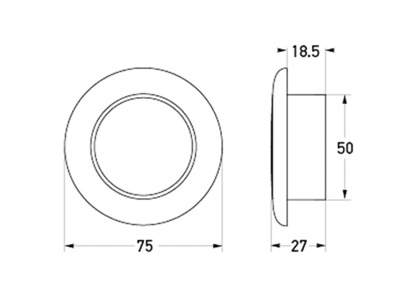 Hella Marine LED Round Courtesy Lamp Clear Lens Red
