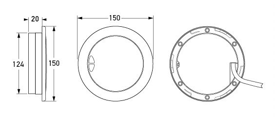 Hella Marine EuroLED 150 Recessed Touch Lamp White/Red