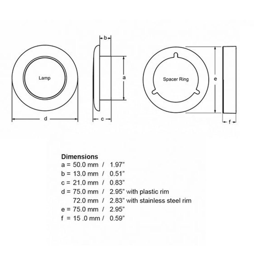 Hella Marine Warm White LED Enhanced Brightness Round Courtesy Lamp
