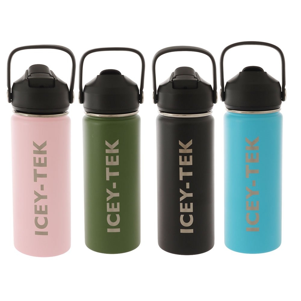 Icey-Tek Insulated Water Bottle with Straw Lid 530ml